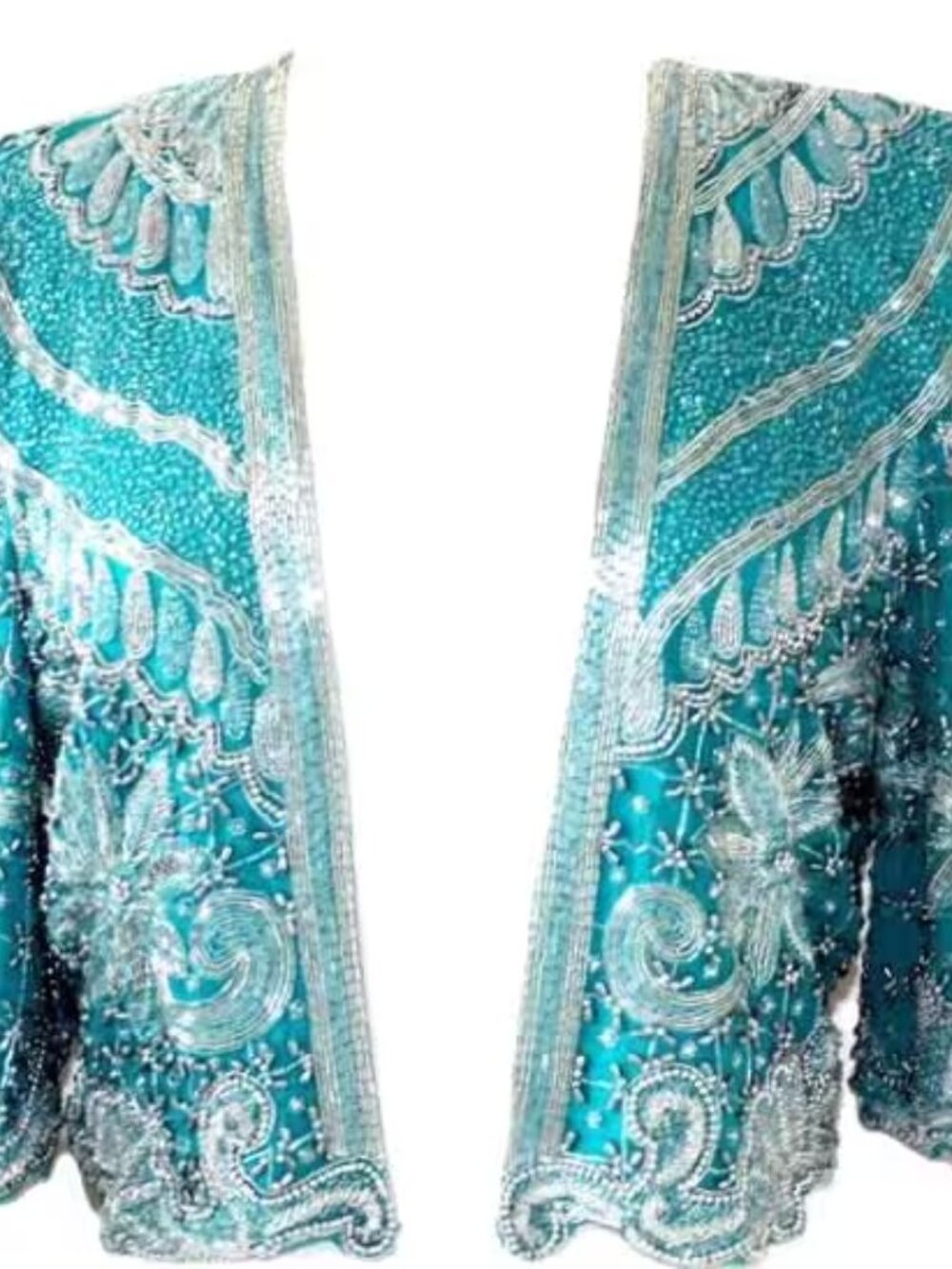 Jasdee Vintage Bolero Jacket Hand Work Bead & Sequins on Silk Style 2066